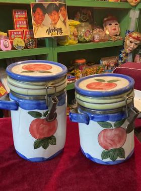 陶瓷茶叶罐密封口80年代90年代怀旧老物件老罐子