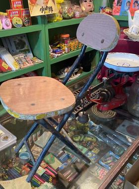 可折叠木板老椅子80年代90年代怀旧老物件小凳子椅子老货