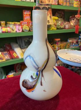 琉璃花瓶1个老式玻璃瓶子70 80 90年代怀旧老物件摆件