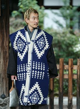 SOU·SOU单层条纹提花长羽织马甲 #43541 2025冬