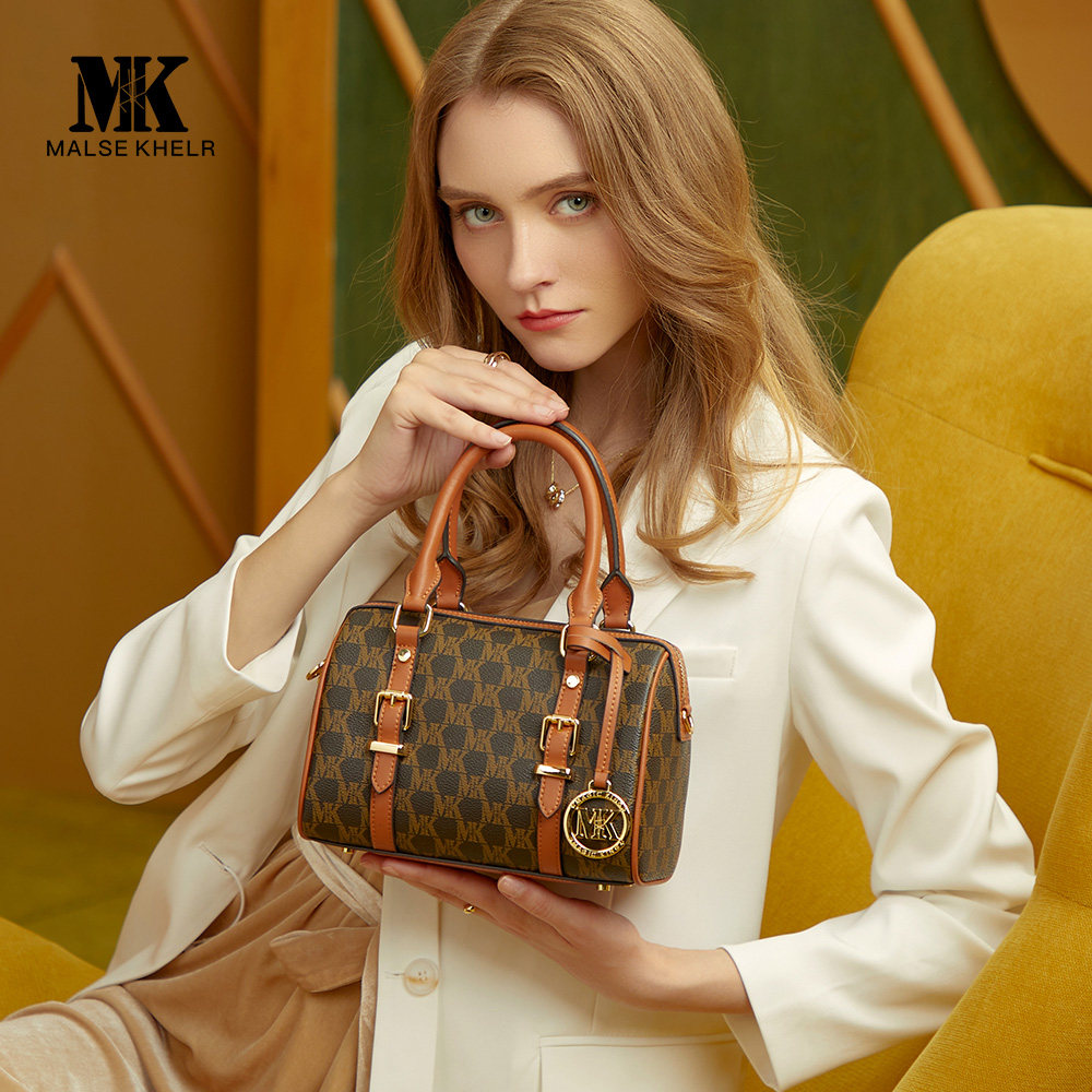 MALSE KHELR枕头包包2021新款潮波士顿女包手提圆筒包秋冬斜挎包