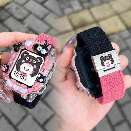 适用于小天才电话手表z10表带z9/Z8/Z7儿童卡通尼龙编织Z6巅峰Q1A