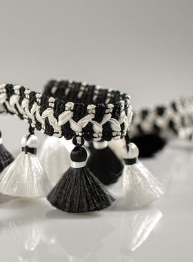 友谊大街COCO小姐吊穗花边抱枕桌旗窗帘金色白色黄色花边