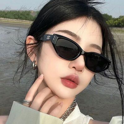 墨镜女G&M复古网红同款猫眼高级感防紫外线2024款窄框太阳镜遮阳