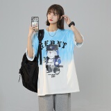 XZ-230-1T25清凉一夏中性风宽松全棉扎染渐变休闲短袖T恤P45控58，男装T恤，星座230-1
