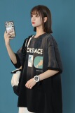 XZ-230-1T21清凉夏装中性风宽松扎染渐变休闲全棉短袖T恤P45控58，男装T恤，星座230-1