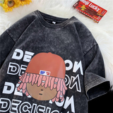 XZ230-1T18夏季新款美式重磅水洗做旧纯棉发泡休闲短袖T恤P40控58，男装T恤，星座230-1