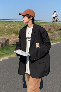 XZ-230-1-22XZ08秋款港风cityboy大码宽松休闲多色小西服P98控118图片