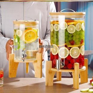 啤酒桶带龙头容器玻璃自助饮料果汁扎啤泡酒大容量凉水壶水果茶桶