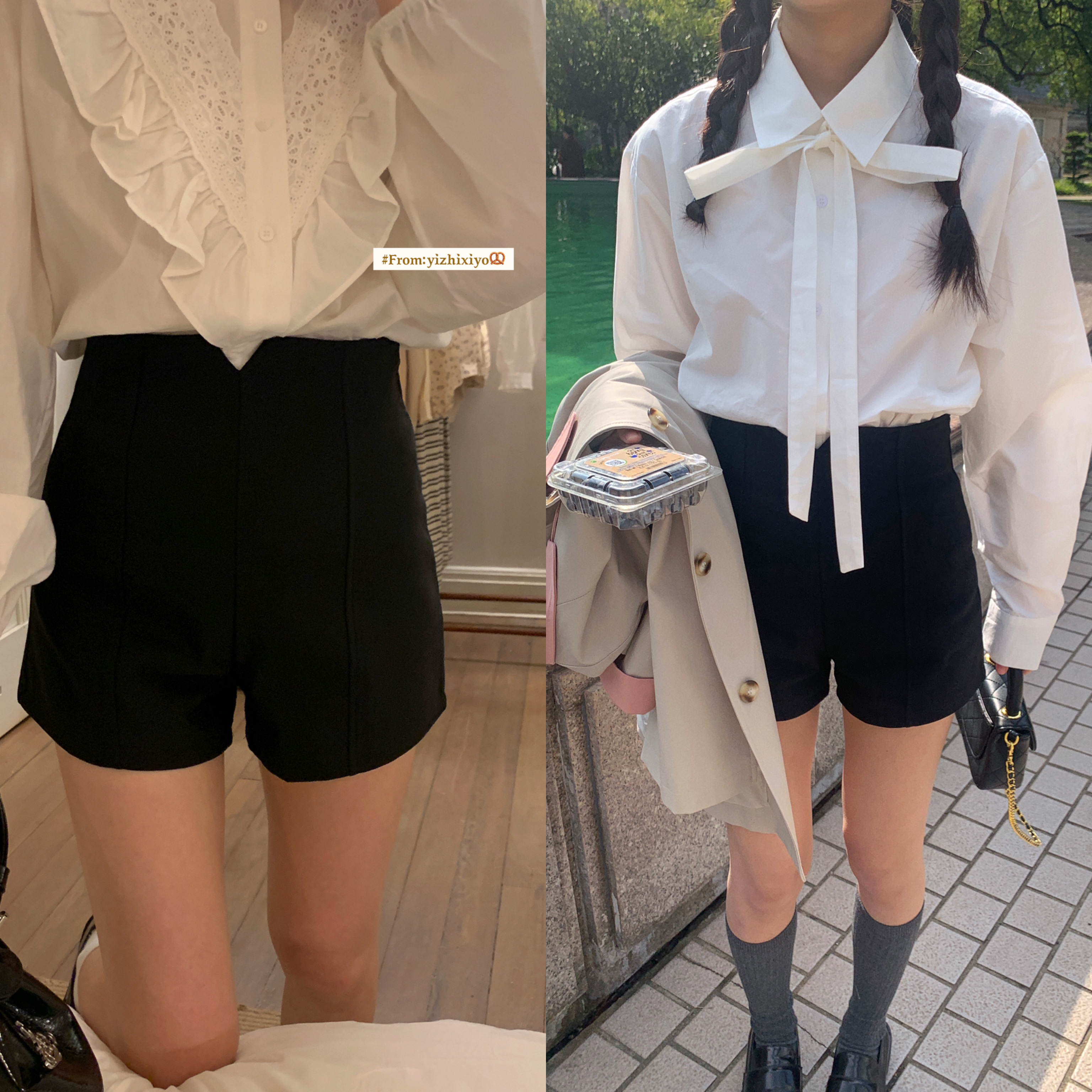 休闲百搭短裤女弹力阔腿