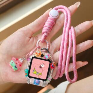 适用小天才W2406AC儿童电话手表D5表带N5挂脖套Q3保护壳U5吊挂绳