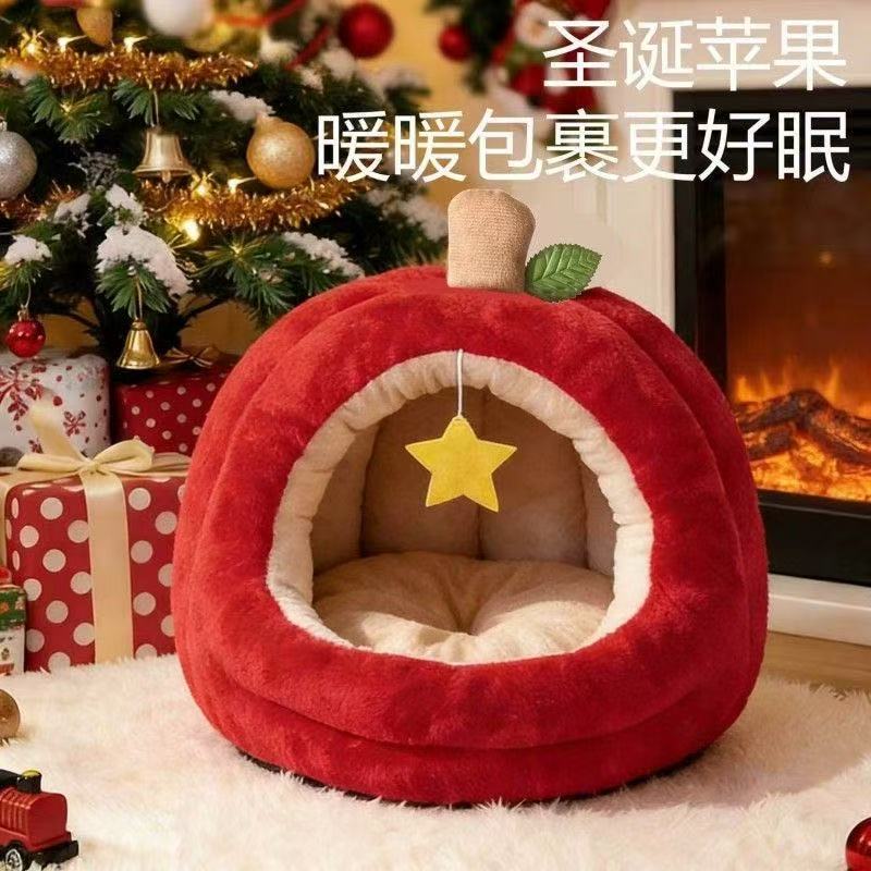 平安果半封闭保暖猫窝四季通用