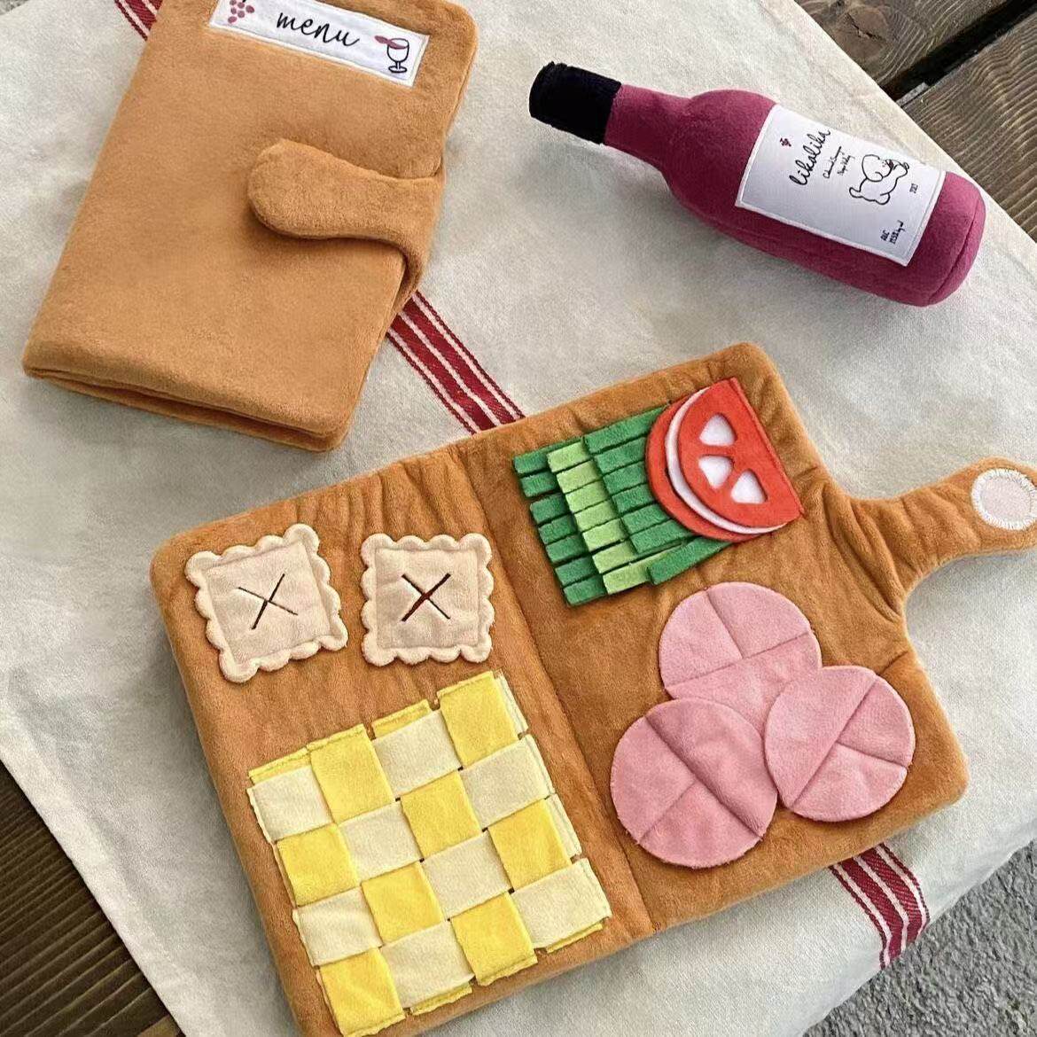 宠物嗅闻垫狗磨牙自嗨解闷毛绒益智玩具书小狗狗狗藏食垫