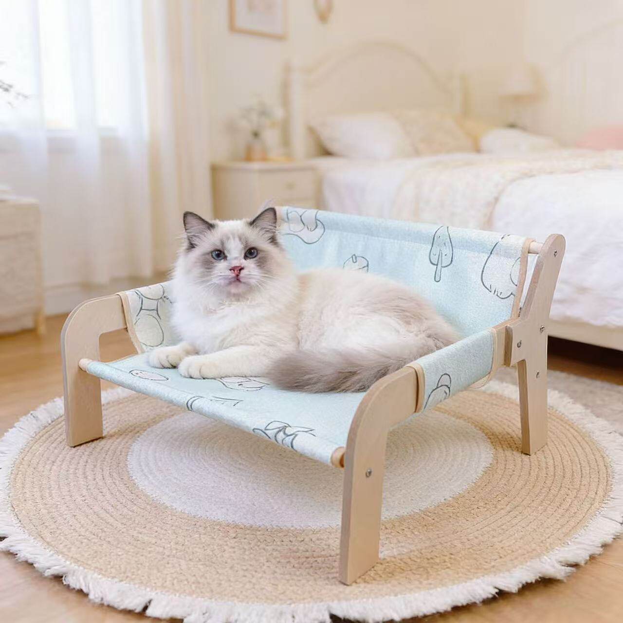 藤编凉席猫狗夏季吊床安全感窝