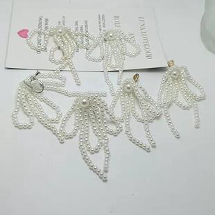 新款珍珠流苏耳坠925银时尚耳环夸张异形迷你耳饰少女无耳洞耳夹