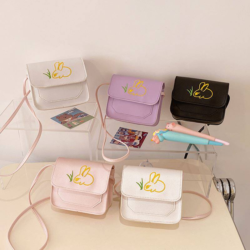 女孩斜挎包可爱小兔子女童PU零钱包儿童配饰包时尚宝宝迷你单肩包