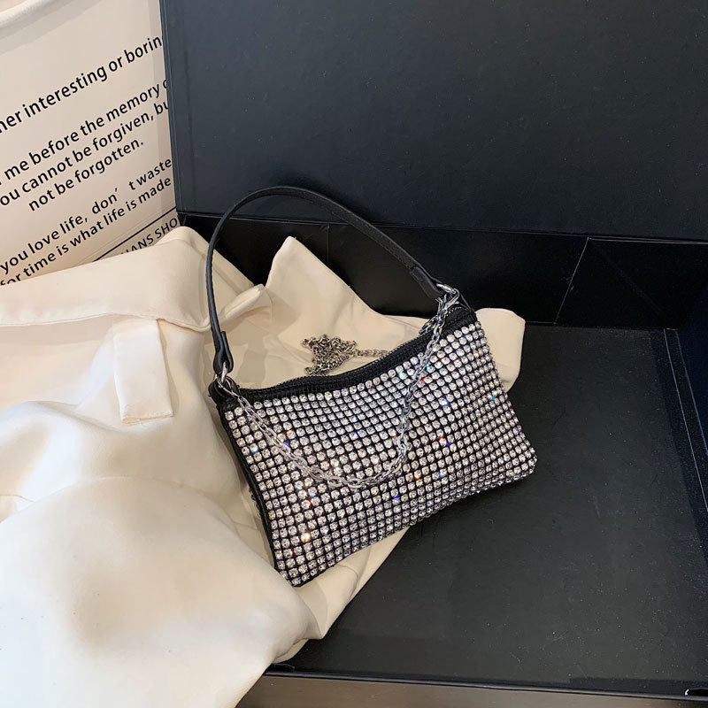 INS韩版儿童包时尚小香风女孩亮钻斜挎包 宝宝迷你外出单肩小方包