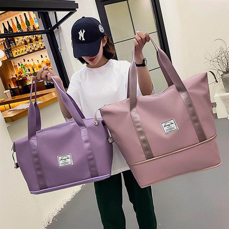 大容量短途旅行包女单肩可扩展干湿分离瑜伽运动健身包待产行李包