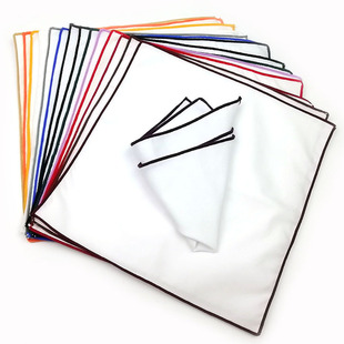 现货纯白色棉质新潮男西装口袋巾方巾23厘米正方形礼仪手帕巾