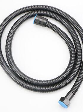 黑色烤漆不锈钢花洒加密淋浴管铜帽 4分花洒软管家用 定制