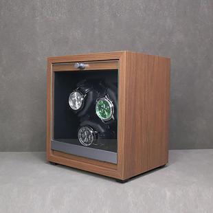 黑胡桃纹木质3位自动摇表器电动 马达表盒 机械手表上链
