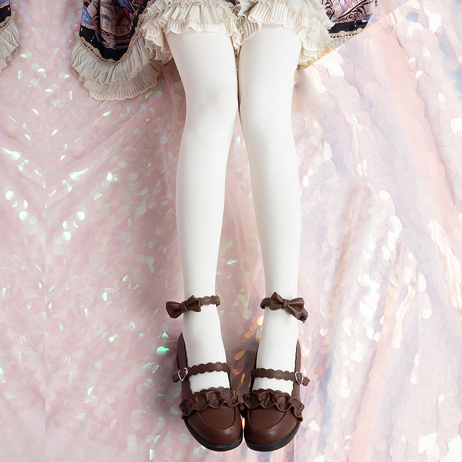日系软妹秋冬ita连裤袜女光腿神器学生白色打底裤女冬季加厚