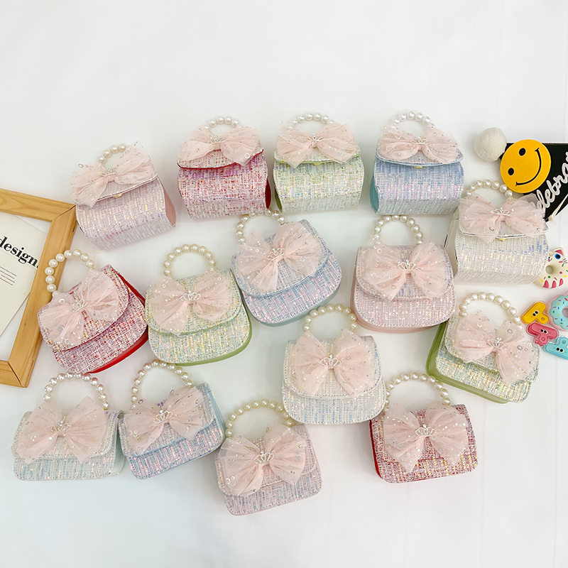 儿童包韩版公主斜挎包卡通可爱蝴蝶结手提包时尚小香风链条单肩包