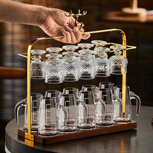 水晶玻璃白酒杯分酒器烈酒杯家用一两杯50ml小号高脚杯一口杯套装