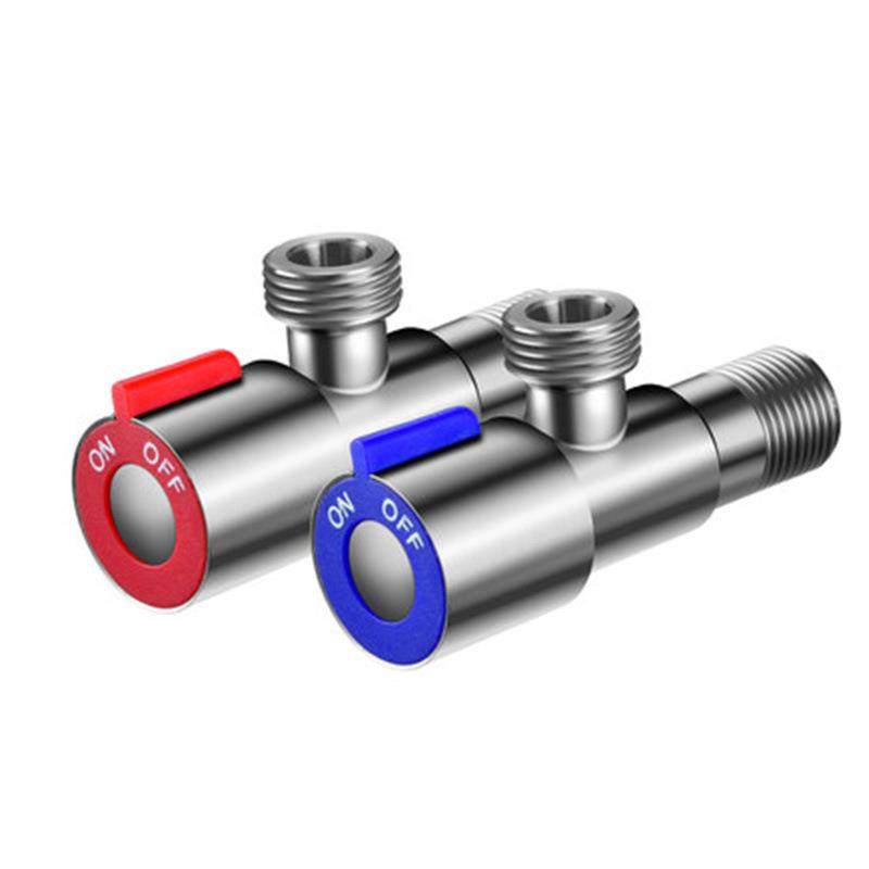 不锈钢加长三角阀热水器马桶家用4分阀门开关冷热水款水管角阀定