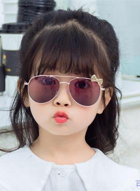 夏季新款卡爱儿童太阳镜B009金属框架蝴蝶结蛤蟆镜小孩眼镜