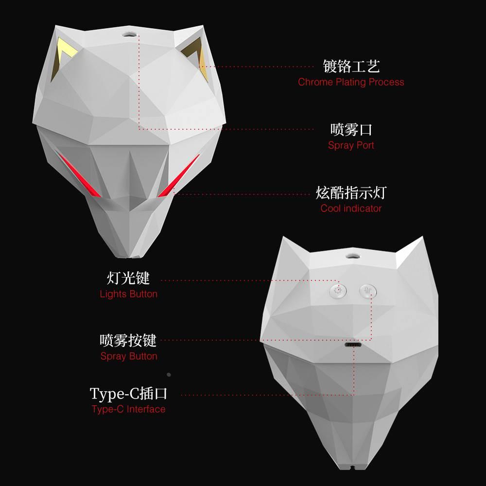 2024新款战狼超声波大容量空气静音加湿器家用办公桌面空气净化器