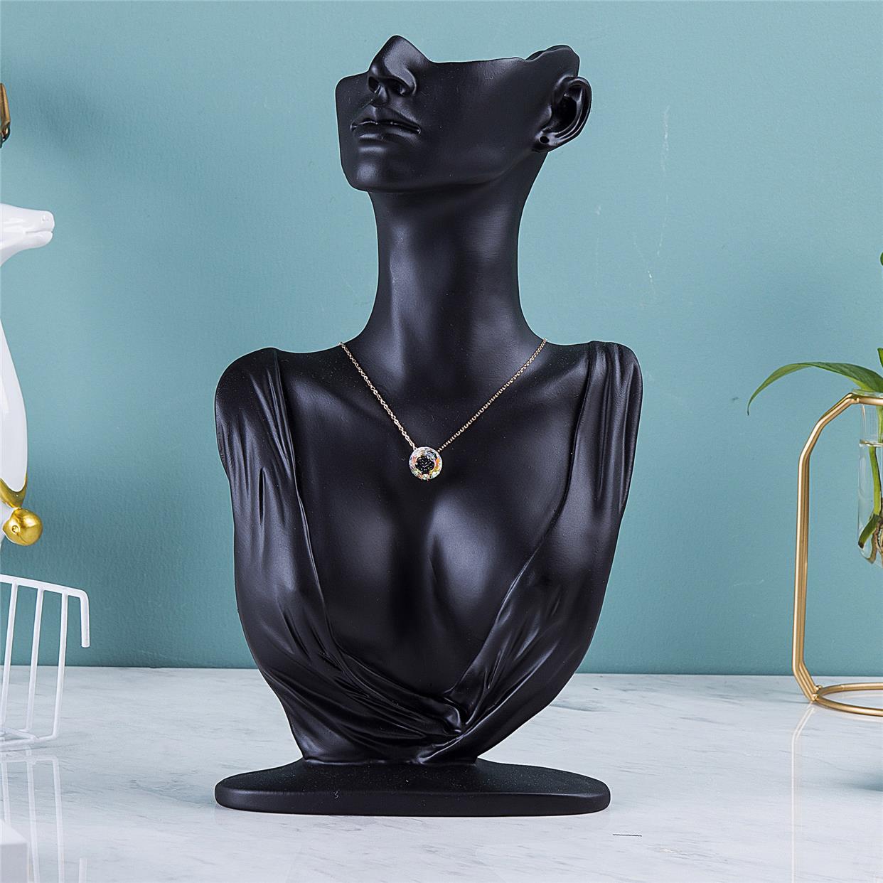 新款树脂美少女模特项链展示架 耳环架 饰品架创意首饰架道具