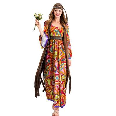 万圣节服装复古迪斯科嬉皮士cosplay演出服hippie costume角色服