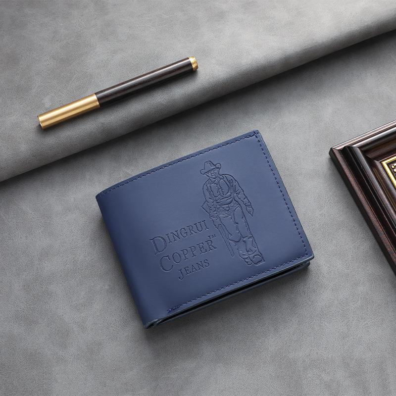 新款欧美复古短款男士钱包2折压印创意猎人多卡位钱夹男钱夹定制