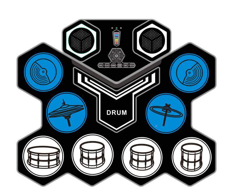 2022款桌面鼓带音响锂电便携式架子鼓 蓝牙儿童练习鼓 手卷电子鼓