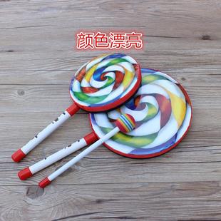 6英寸彩虹打击棒棒糖鼓奥尔夫乐器儿童音乐敲击幼儿园早教具定制