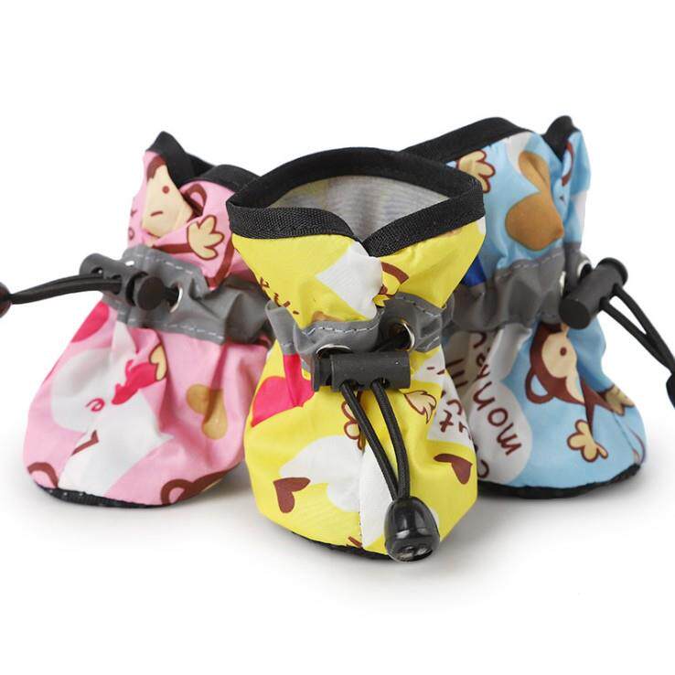 小狗狗鞋子夏季透气泰迪鞋一套4只比熊宠物四季脚套夏天防水雨鞋