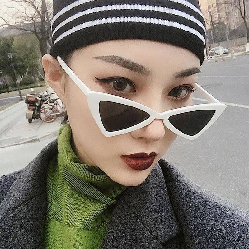 欧美时尚倒三角猫眼墨镜电商太阳镜女美伢封帆同款个性眼镜男