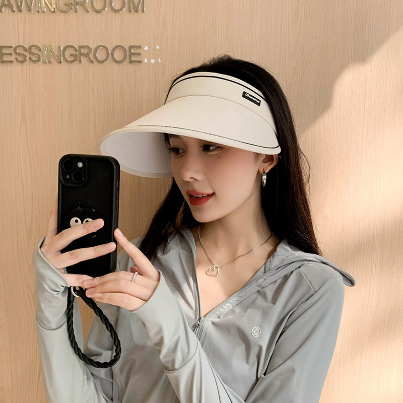 帽子女士夏天防晒遮阳帽新款骑车夏季防晒帽女发箍韩版空顶帽