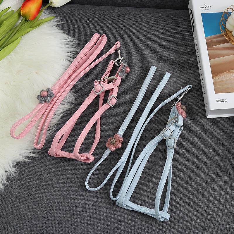 厂家宠物牵引绳 狗狗胸背带 猫狗通用小清新设计舒适一件定制