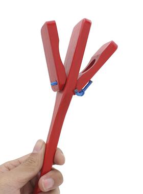 奥尔夫乐器红色手拍响板婴幼儿早教益智音乐教具木响板手摇三响板