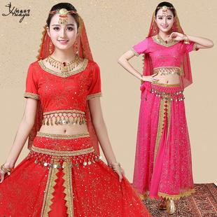 印度舞蹈新款天竺少女演出服肚皮舞服装年会表演出东方舞套装成人