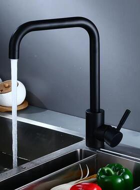 不锈钢黑色烤漆厨房冷热水龙头 混水阀洗菜盆不锈钢盆卫浴厨卫定