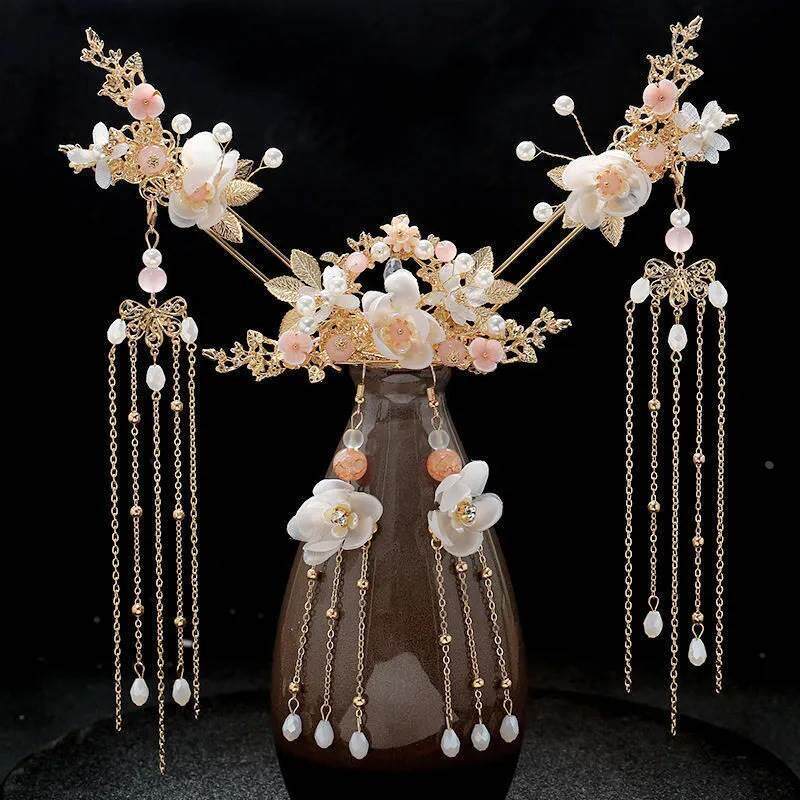 汉服头饰女古风发簪发夹全套装发饰超仙气流苏步摇古代装簪子配饰