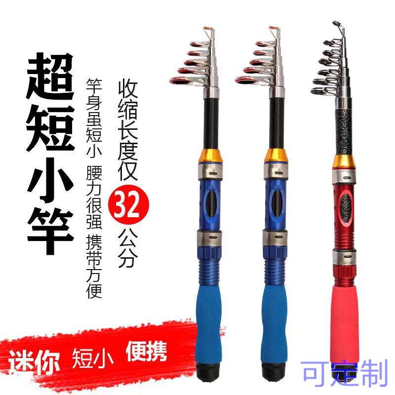 迷你儿童鱼竿套装 路亚竿鱼竿 休闲直柄钓竿小海杆钓鱼竿全套渔竿