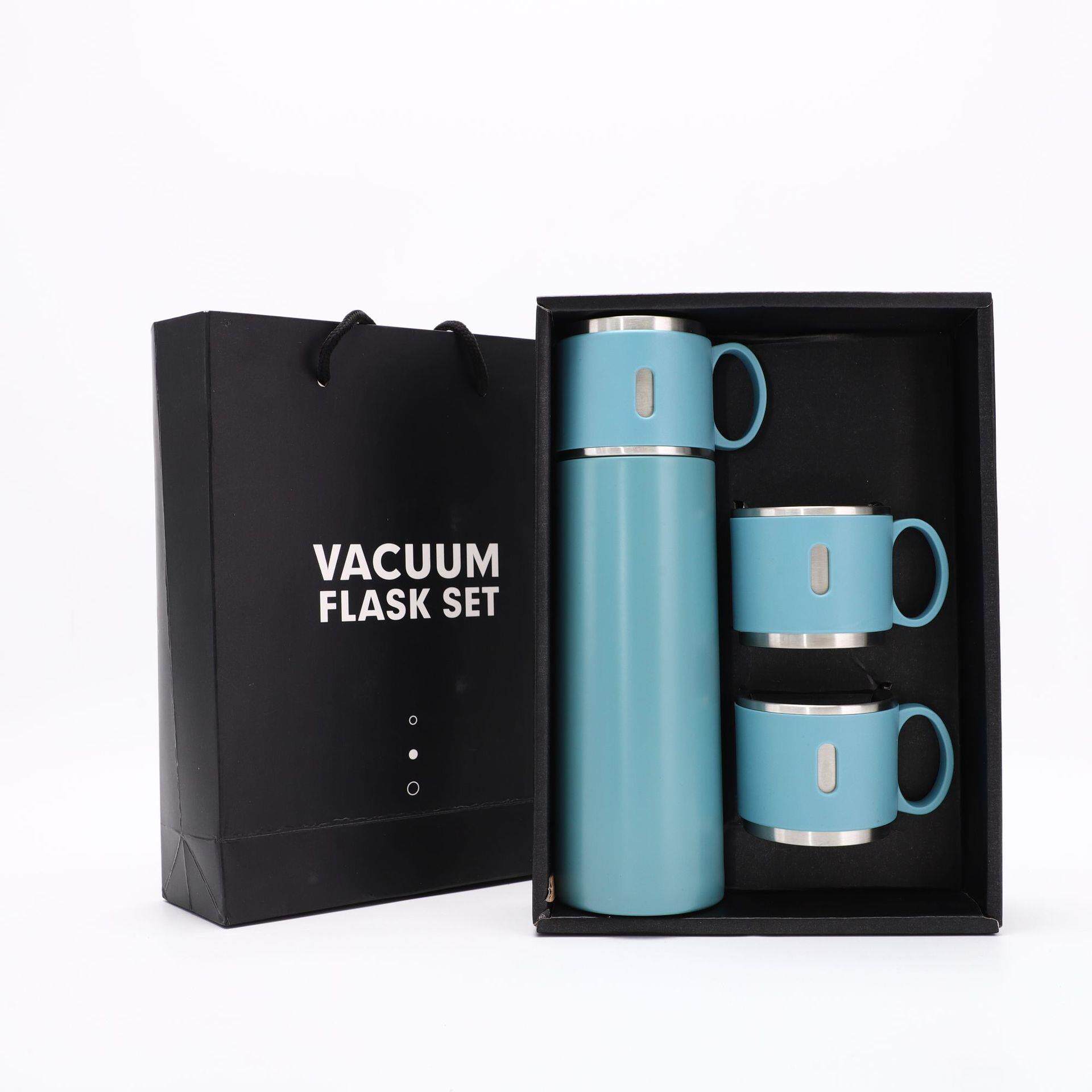 外贸保温杯套盒一杯3盖304不锈钢便携直杯身办公礼品水杯定制