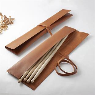 现货音乐家鼓棒皮革收纳包 pu皮乐器击打鼓槌收纳皮套定制