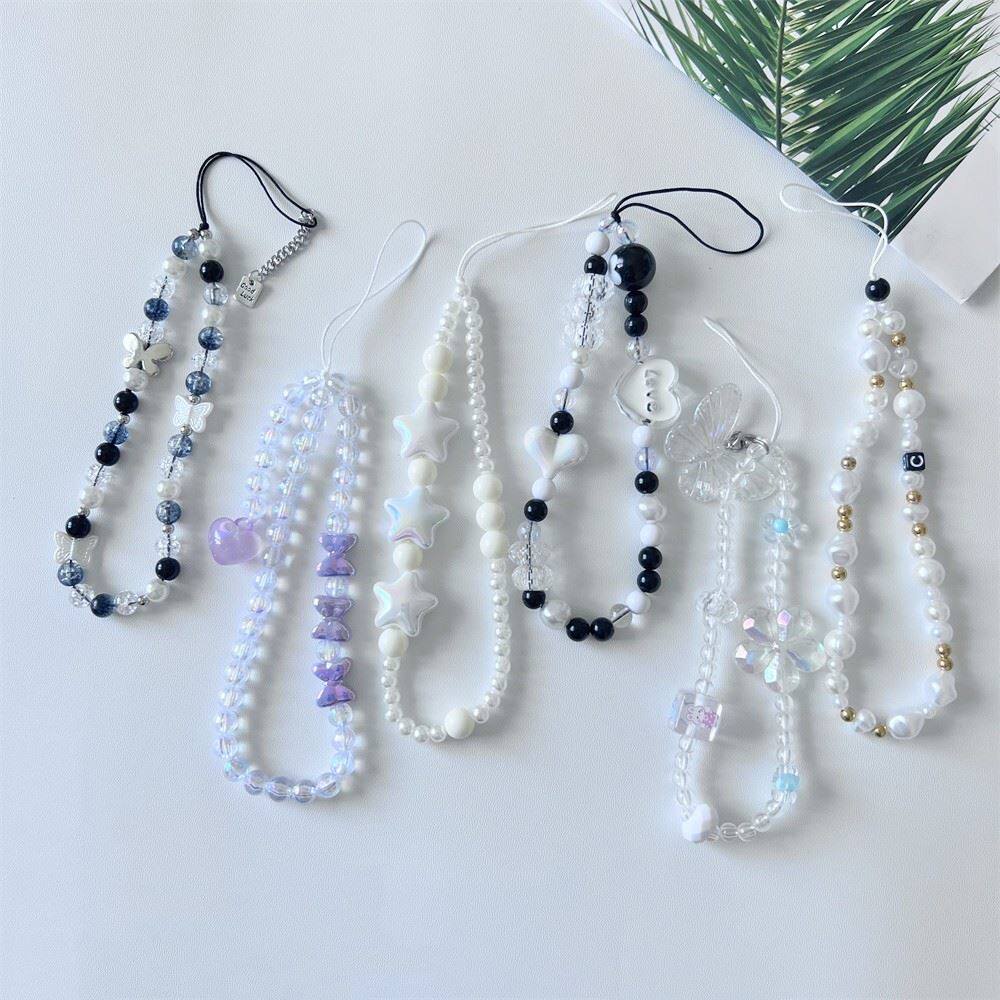 自制ins风甜酷黑白辣妹风手机链条ccd挂绳手机壳挂件相机配件挂链