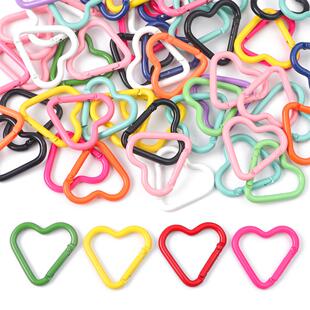 彩色合金烤漆爱心桃心登山扣安全扣锁扣 DIY钥匙扣配件背包小挂钩