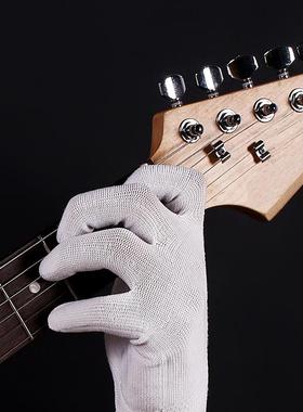 薄款尼龙弦乐乐器电贝斯练习手套 白色Guitar gloves吉他手套定制